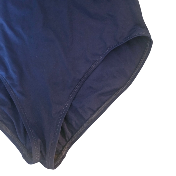 La Blanca Island Goddess Multi Strap Criss Cross One Piece Swimsuit Indigo Sz 14 - Picture 4 of 9